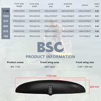 Vente d'usine BSC 1120 Aile avant pour Dockstart, Foiling à pompe en eau plate, Hydrofoil à glisse ultra-lisse pour une navigation continue à pompe