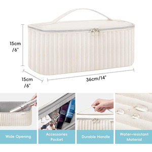 Sac de rangement matelassé de luxe léger pour fer à friser et accessoires de sèche-cheveux, double couche avec fermeture éclair, idéal pour les voyages - Product Image 2