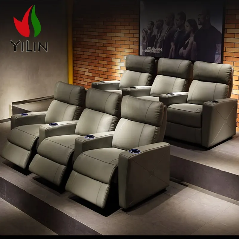 Chaise de cinéma en cuir pour salle à manger, luxueuse, inclinable, pour home cinéma, Vip, R502