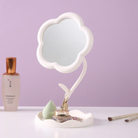 Girl's Dressing Table Desktop Hanging Jewelry Beauty Mirror Bedroom Dormitory Desktop Mirror Sunflower Style Makeup Mirror