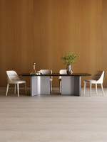 Table à manger rectangulaire de luxe moderne minimaliste italienne avec plateau en marbre naturel de qualité supérieure et pieds en métal, mobilier de salle à manger 6 places