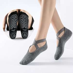 Calcetines de Yoga Antideslizantes para Mujer al por Mayor con Tiras y Banda de Algodón para Pure Barre, Ballet, Danza y Ejercicio Descalzo - Product Image 2