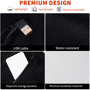 USB sạc pin ấm hơn nước nóng vest áo khoác mùa đông ấm nhiệt nam giới và phụ nữ nước nóng pin vest - Product Image 4