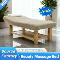 Table de massage thaïlandaise moderne avec base en bois, pour spa, salon de beauté, avec espace de rangement, éponge confortable à haute densité, durable