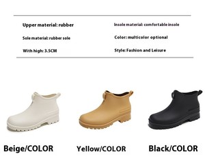 Người Đàn Ông Của PVC Không Thấm Nước Mắt Cá Chân Mưa Khởi Động Biểu Tượng Tùy Chỉnh Thiết Kế Đơn Giản Màu Đen An Toàn Làm Việc Giày Cao Su Đế Làm Vườn Trẻ Em Của Kích Thước - Product Image 5