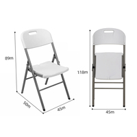 HOMFUL Vente en Gros Chaises Pliantes de Jardin d'Extérieur en Plastique Modernes Blanches Populaires pour Mariages et Événements