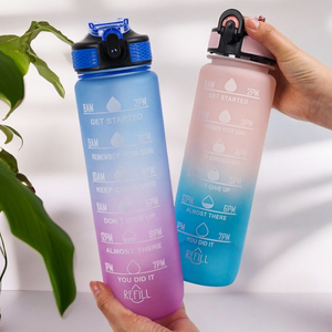 Meilleure vente de bouteille d'eau de sport écologique gobelets en plastique sans BPA avec marqueur de temps pour la gymnastique - Product Image 3