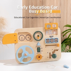 Juguete Sensorial Montessori de Madera con Forma de Coche, con Volante y Simulación de Conducción para Niños Pequeños, Educación Temprana - Product Image 1
