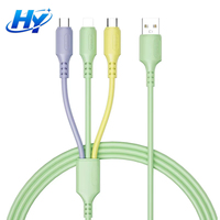 Cable 3 en 1 de Material TPE USB-A a Micro C Tipo C para Carga Rápida y Transferencia de Datos para Android, iOS, iPhone, Samsung