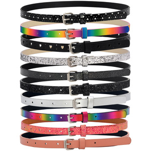 Varie cinture per bambini Glitter in pelle Pu Bing Shinny Lovely Kids Girl Belts - Product Image 6