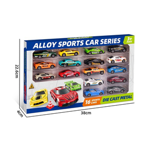 Set de 16 Coches Deportivos de Juguete a Escala 1:64 de Aleación Fundida a Presión con Accesorios de Carretera para Niños, Juego de Imitación y Colección - Product Image 6