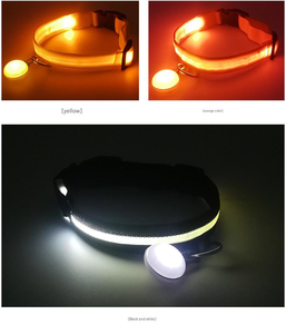 도매 현대식 심플 LED 소프트 솔리드 나일론 조절 가능 통기성 친환경 맞춤형 분실 방지 애완동물 목줄 안전 - Product Image 3