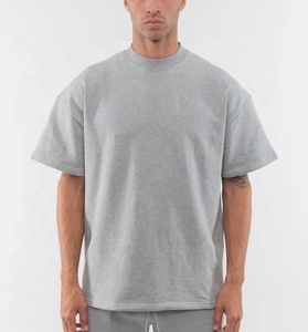 T-shirt pour homme en coton lourd de luxe, 100% coton, logo vintage personnalisé, col montant surdimensionné, impression vintage de haute qualité - Product Image 4