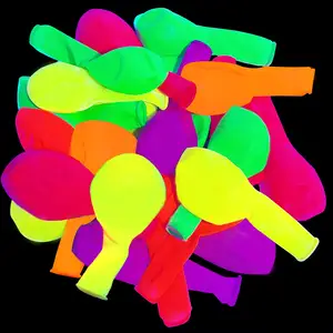 12inch UV Neon Balloons Fluorescent UV Neon Blacklight Party Glow Balloons Reactive Latex Balloons for Glow Party