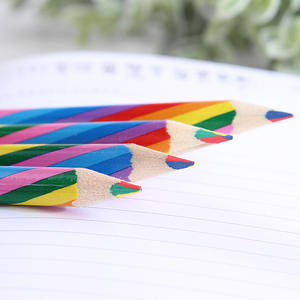 New Arrival Custom Logo 4-in-1 Mixing Color Lead Rainbow <b>Pencil</b> for Kids' Painting & Drawing - Product Image 5