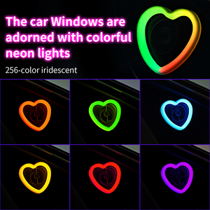 Coche Triángulo Ventana Corazón Lámpara <span class=keywords><strong>RGB</strong></span> Controlado por aplicación, Cambio de color, USB, Sin instalación, Luz ambiental decorativa universal - Product Image 3