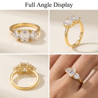 Bague explosive pour femme en argent S925 avec diamant du Mozambique 3 carats, design exquis et élégant, modèle S925 Silver Cross Border Alien Mozambique Diamond Women's 3CT Explosive Ring Small Candy Design Exquisite Ring