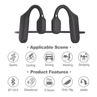 Casque à conduction osseuse de qualité supérieure, longue autonomie, écouteurs sans fil BT à oreille ouverte, écouteurs sportifs étanches