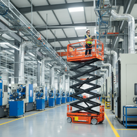 Plateforme élévatrice à ciseaux autopropulsée robuste pour le nettoyage des bâtiments de grande hauteur et la maintenance des installations