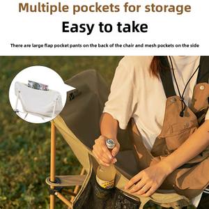 야외 휴대용 접이식 안락 의자 환경 친화적 인 사각형 모양의 문 의자 우주 여행 캠핑 해변 레저 점심 휴식 - Product Image 4