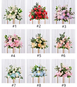 Red Rose Wedding <strong>Floral</strong> Ball Artificial Silk Flower Balls Table Flower Centerpiece for Wedding Decoration - Product Image 2