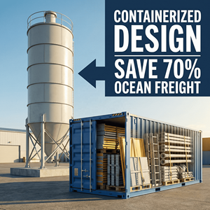 Silo à ciment boulonné pour centrale à béton, bac de stockage de poudre détachable avec dépoussiéreur et indicateur de niveau - Product Image 1