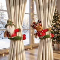 Großhandel Weihnachts-Vorhanghalter Cartoon-Plüschpuppe Vorhangbinder für Hotel Restaurant Feiertagsdekoration