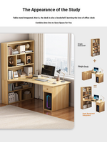 Bureau d'étude moderne et durable pour étudiants avec étagère en MDF pour salon