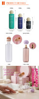 Flacons cosmétiques à capuchon à clapet de 100, 150, 250 ml pour gel douche, parfum, toner, en bleu, rose, transparent, dépoli, avec pulvérisateur à brume fine à sertir