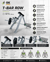 Machine à Rameur T-Bar à Charge Libre SK Commercial, en Acier Q235 de 3,0 mm, pour Entraînement de Force du Dos, Équipement de Fitness Professionnel pour Salle de Sport