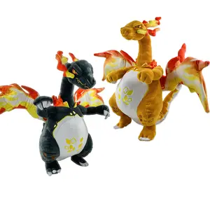 Le plus récent anime 38cm géant feu explosion dragon poupée en peluche pokemoned géant Charizard anime peluche jouet