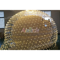 Tente à bulles gonflable transparente pour éclairage, dôme d'air transparent igloo avec LED pour complexe hôtelier