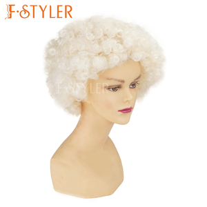 FSTYLER Hommes Afro <span class=keywords><strong>Perruque</strong></span> Crépus Bouclés <span class=keywords><strong>Perruque</strong></span> Bob Coloré Cheveux Vente En Gros En Vrac Femmes Fans Fête Festival <span class=keywords><strong>Carnaval</strong></span> Perruques - Product Image 4