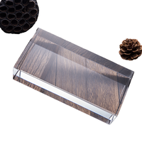 Brique de verre ultra-transparente carrée à fusion à chaud du fabricant, bloc de cristal solide à bulles pour cloison et écran de séparation
