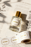 Bouteille de parfum personnalisée marque privée en relief feuille d'or parfum produit étiquette autocollants logo personnalisé impression autocollants emballage