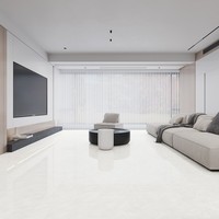 Carrelage DEER TILE en porcelaine motif marbre crème beige 800x800 brillant pleine masse 10mm d'épaisseur résistant aux acides antidérapant