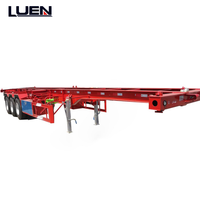 Semi-remorque à châssis en acier à deux essieux LUEN, capacité de charge de 51 000 kg, dimensions 12 550 x 2 550 x 1 360 mm, pour le transport