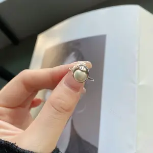 Dylam минималистский S925 стерлингового серебра 18K позолоченные стиль пресной воды Жемчужное кольцо регулируемые Открытые Кольца для женщин подарок