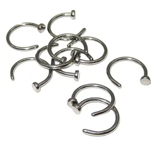 G23 Titanium Highly Polished Body Jewelry Flat Top Nose Ring 18 Gauge