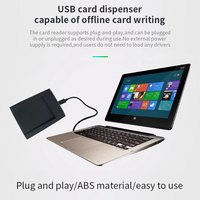 Lector de Tarjetas de Proximidad Inteligente USB de Escritorio de 13.56MHz, ISO14443A, ABS, Negro, Compatible con Distancia de Lectura de 0-3m