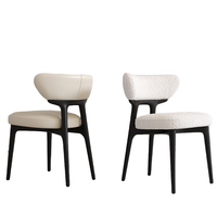 Chaise de salle à manger inclinable en bois massif, design minimaliste moderne, pour la maison et les cafés