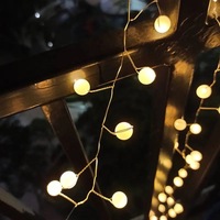Lampe de décoration de Noël à LED alimentée par batterie Boule de nuit blanche pour balcon et maison en plastique