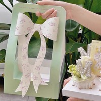 Boîtes à cupcakes à 4 trous avec poignée haute et nœud floral décoratif pour la fête des mères et la Saint-Valentin