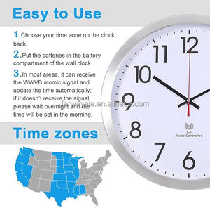 Reloj de Pared Analógico Atómico, Reloj de Pared con Control por Radio, Reloj de Pared con Marco de Aluminio para el Hogar, la Escuela y la Oficina - Product Image 4