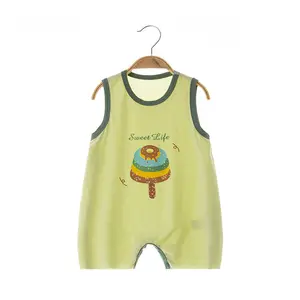 Baby Sleeveless Onesie Summer Ultra-thin Breathable Baby Lyselha Clothes Children's Air-conditioned Clothing
