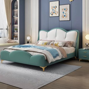 Letti Moderni Colorati per Bambini con <span class=keywords><strong>Gambe</strong></span> in Metallo e Struttura in Legno, Imbottiti, Arredamento Camera da Letto, Letto Morbido per Bambini e Bambine - Vendita all'Ingrosso - Product Image 5