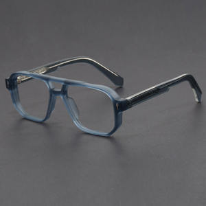 Marcos De ojo De cristal óptico para hombre De nuevo diseñador, <span class=keywords><strong>marca</strong></span> Anti UV400, inserto De aleación cuadrado gris transparente clásico, Monturas De Gafas - Product Image 1