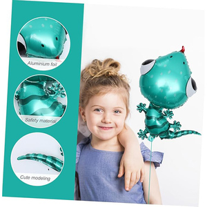 Large Cute Teal Gecko Foil <b>Balloon</b>, Metallic Reptile Mylar <b>Balloon</b> for Kids Jungle & Gecko Themed Birthday Party <b>Decor</b> - Product Image 5