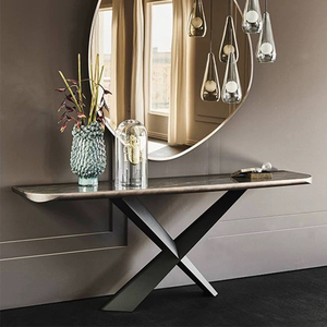Tavolo Console Moderno Estensibile in Acciaio Inossidabile di Lusso Italiano, Dimensioni Personalizzabili, Arredamento di Alta Qualità per <span class=keywords><strong>Soggiorno</strong></span> - Product Image 5