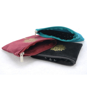 Custom logo Printed Velvet Pouch Bag Jewelry Packaging for Ladies Cosmetic Bag <b>Small</b> Makeup Pouch Velvet Zipper Bag - Product Image 5